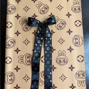 Korean Paper Floral Wrapping Set: 20 Sheets + 5 Yards Ribbon
